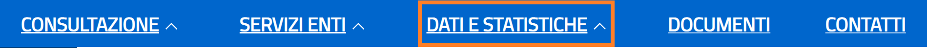 Menu principale – Dati e statistiche